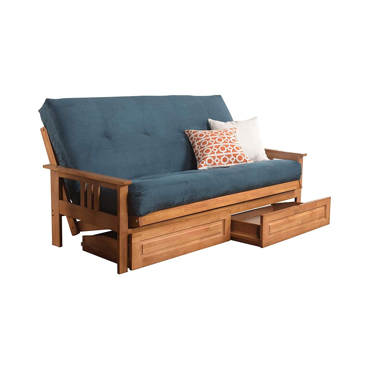 Kodiak Furniture Monterey Frame With Suede Fabric Mattress In Blue/Butternut