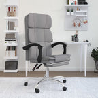 vidaXL Adjustable Light Gray Fabric Office Chair - Exhibition of Minimal Style with Sturdy Frame, Breathable, Reclining and Swivel Design, and Comfortable Foam Filling.