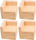 Set Of 4 Bed Risers Furniture Square Risers 2 Inches Height Heavy Duty Unfinished Solid Wood Furniture Legs Bed Lifts Furniture