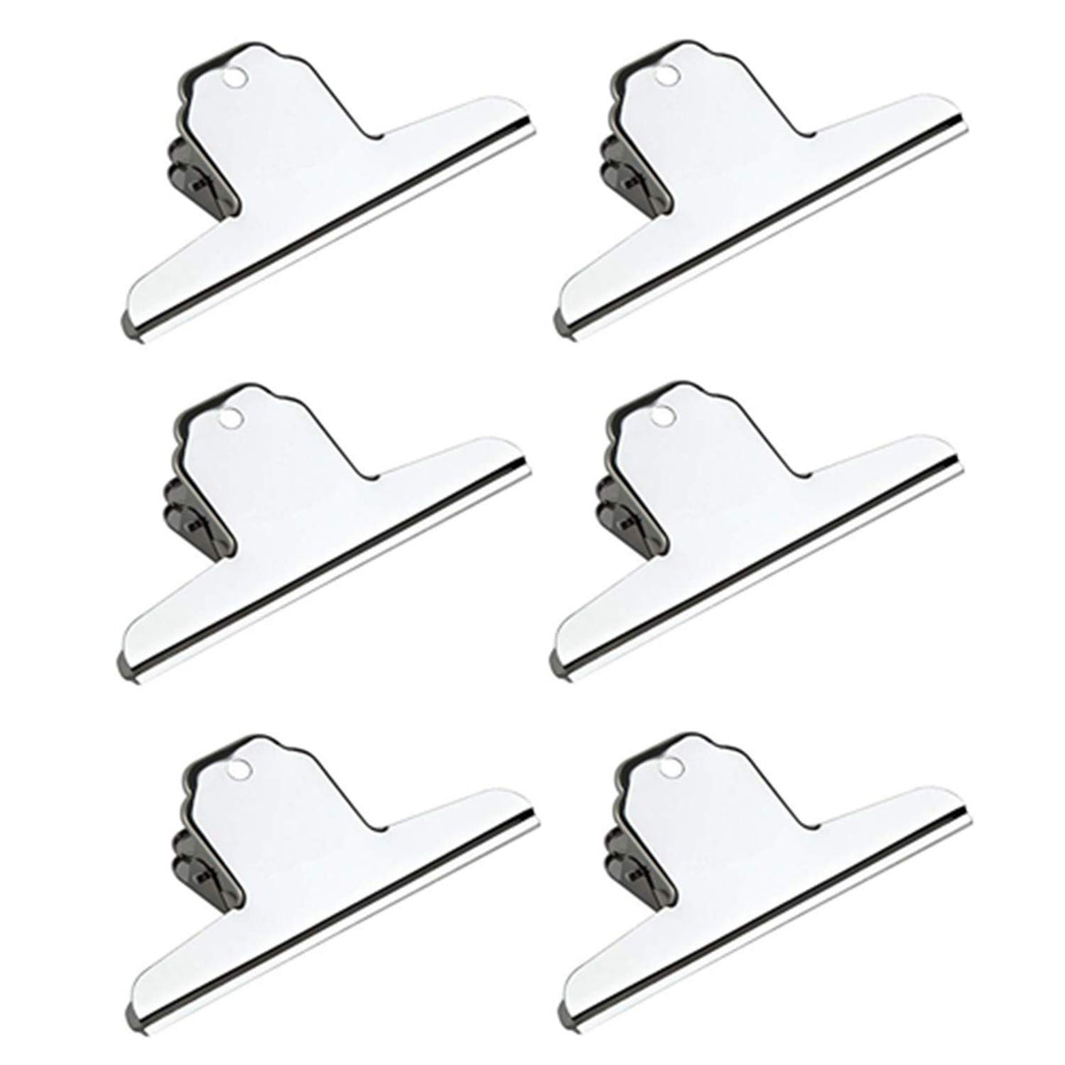 Xmhf 6Inch Large Bulldog Clip, Silver Stainless Steel File Money Binder Clips Clamps/Metal Food Bag Paper Clips For Home Office