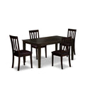 East West Furniture CAAN5-CAP-LC 5 Piece Kitchen Table Set for 4 Includes a Rectangle Dining Table and 4 Faux Leather Dining Room Chairs, 36x60 Inch, Cappuccino