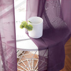 Miulee 2 Panels Solid Color Dark Purple Sheer Curtains Elegant Grommet Window Voile Panels/Drapes/Treatment For Bedroom Living Room (54X90 Inch)