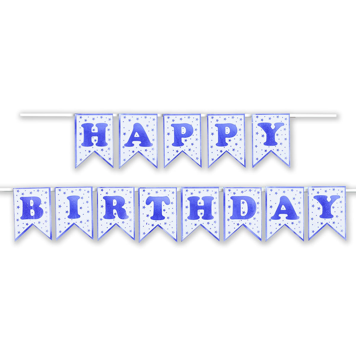 Propcon  Happy Birthday Star Foil Banner Decoration | Shiny Birthday Party Hanging Banner | Celebration Decor for Kids & Adults