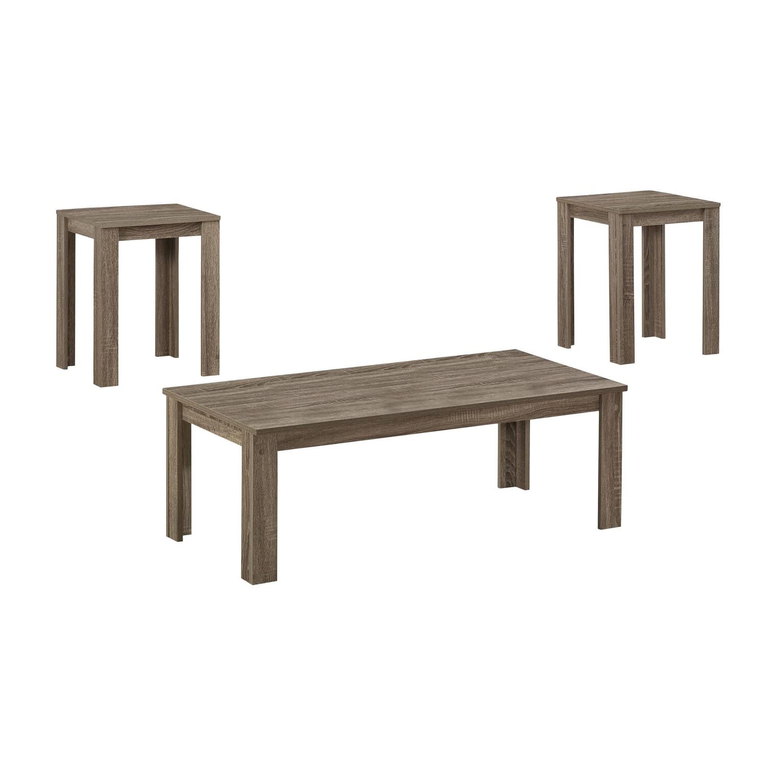 Monarch Specialties I 3 Piece Table Set, Dark Taupe