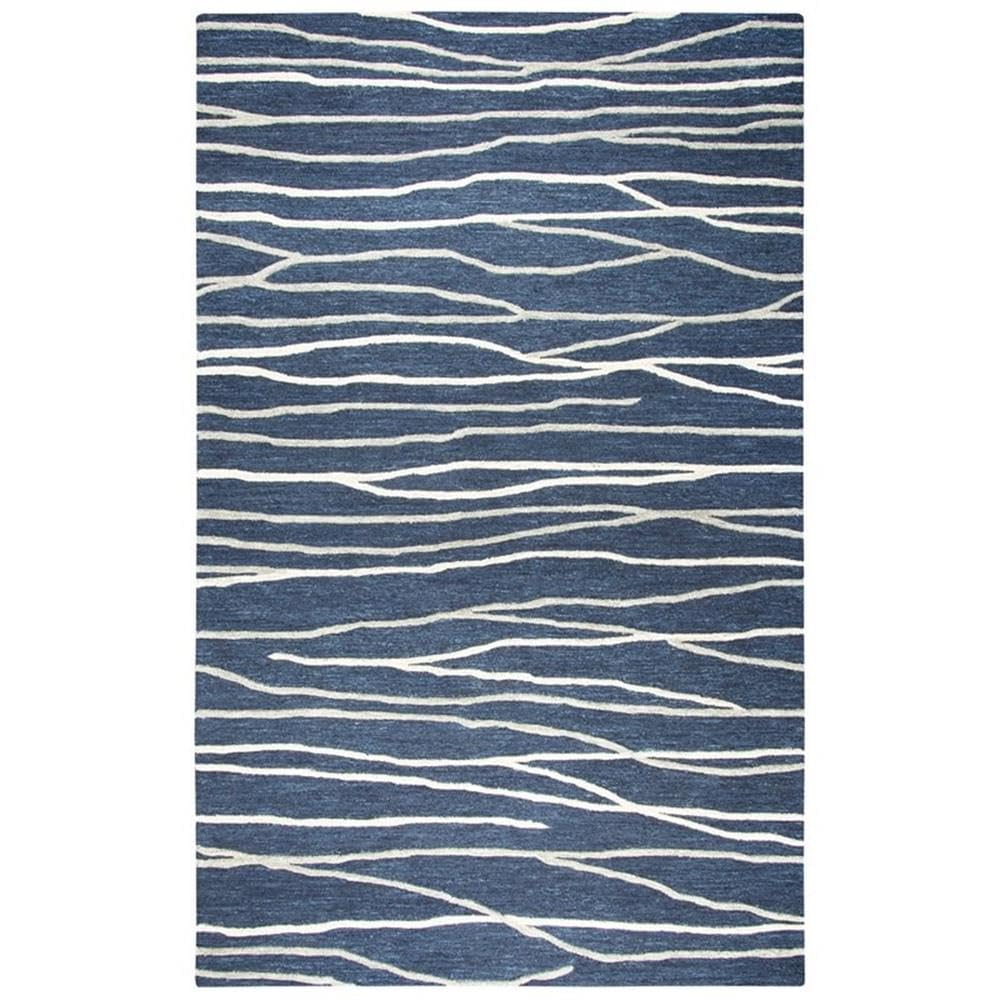 Rizzy Home Alora Decor Geneva 8' X 10' Lines Navy/Ivory Hand-Tufted Area Rug