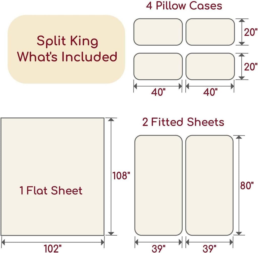 Mellanni Split King Sheet Set - 7-Piece Iconic Collection Bedding, (Including 4 Pillowcases), 16-Inch Deep Pocket, Easy Care, Extra Soft, Cooling Sheets, Brushed Microfiber - Emerald Green