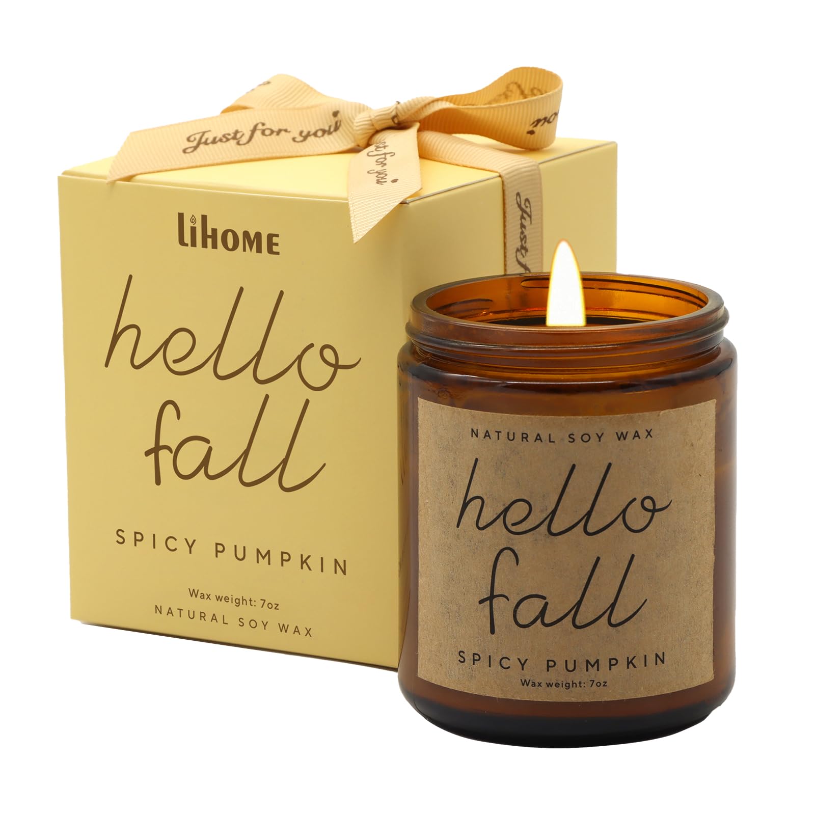 Fall Decorations for Home - Fall Candles, Fall Gifts for Women, Natural Soy Wax Pumpkin Spice Scented Candles