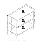 Furinno Turn-N-Tube 23-Inch 3-Tier Freestanding Shoe Rack Storage Organizer, Espresso/Black