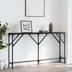 vidaXL Console Table in Black - Engineered Wood and Metal - Industrial Style - Sturdy & Adjustable Design for Entryway, Living Room, Hallway Decor
