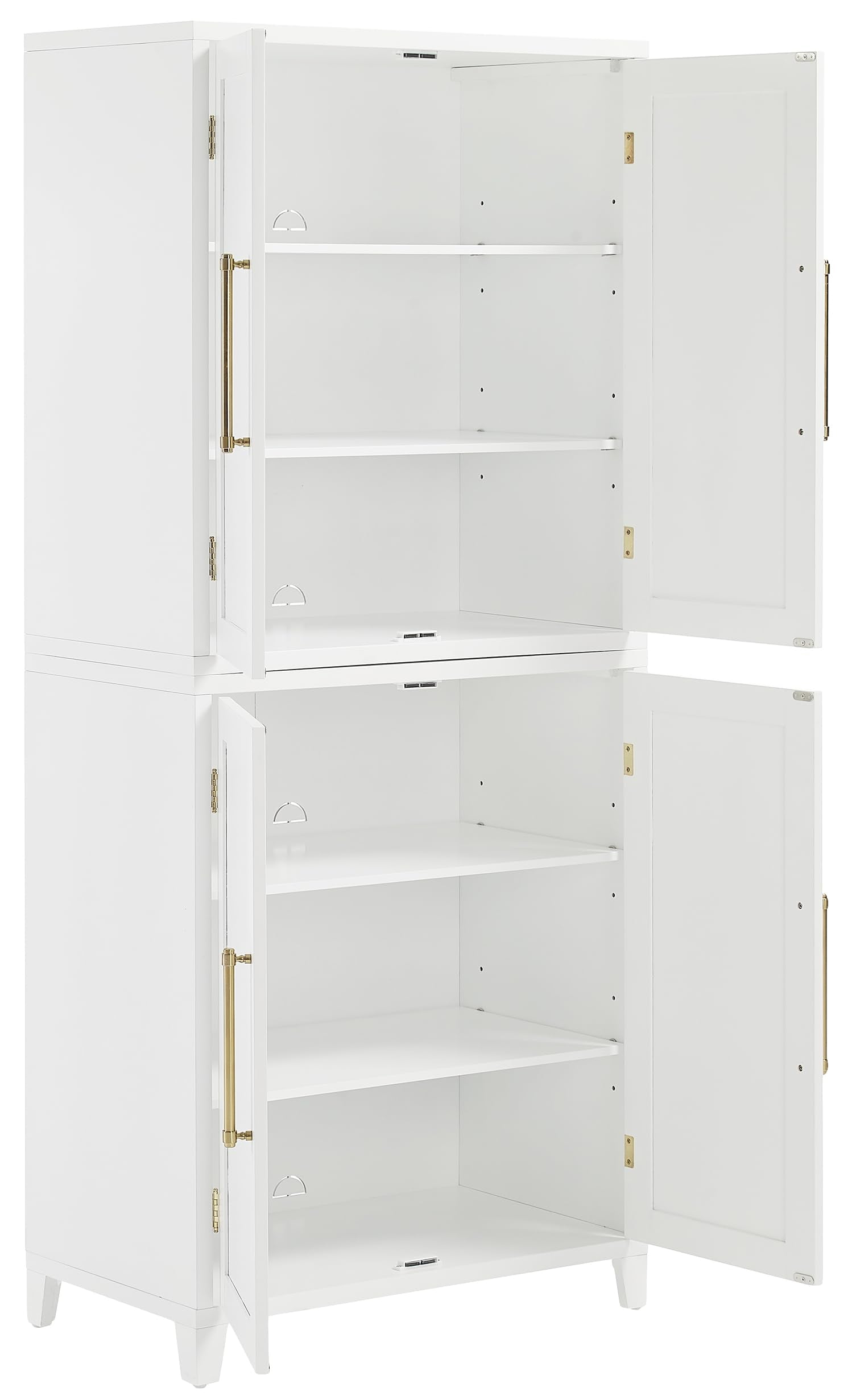 Crosley Furniture Roarke 2-Piece Kitchen Pantry Storage Cabinet Set, Living Room, Bathroom, Entryway, White
