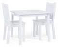 Humble crew, White Kids Wood Square Table and 2 chairs Set