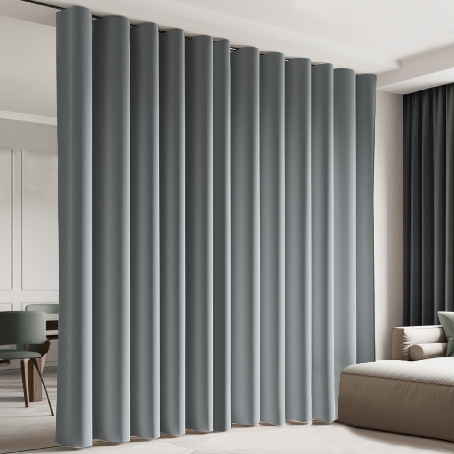 Cbsroro Room Divider Blackout Curtain Total Privacy Thermal Insulated Curtains For Patio Door, Living Room, Bedroom Partition An