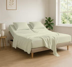 Cottingon 4 Piece King Sheet Set, Soft 100% Egyptian Cotton, Ivory, Fits Sleep Number Beds, Top Split 78x80, Up to 16 Deep Mattress