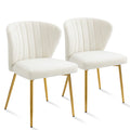 Anour Modern Dining Chairs, Velvet Accent Living Room Chairs, Set Of 2, Upholstered Side Chair With Golden Metal Legs For Dining
