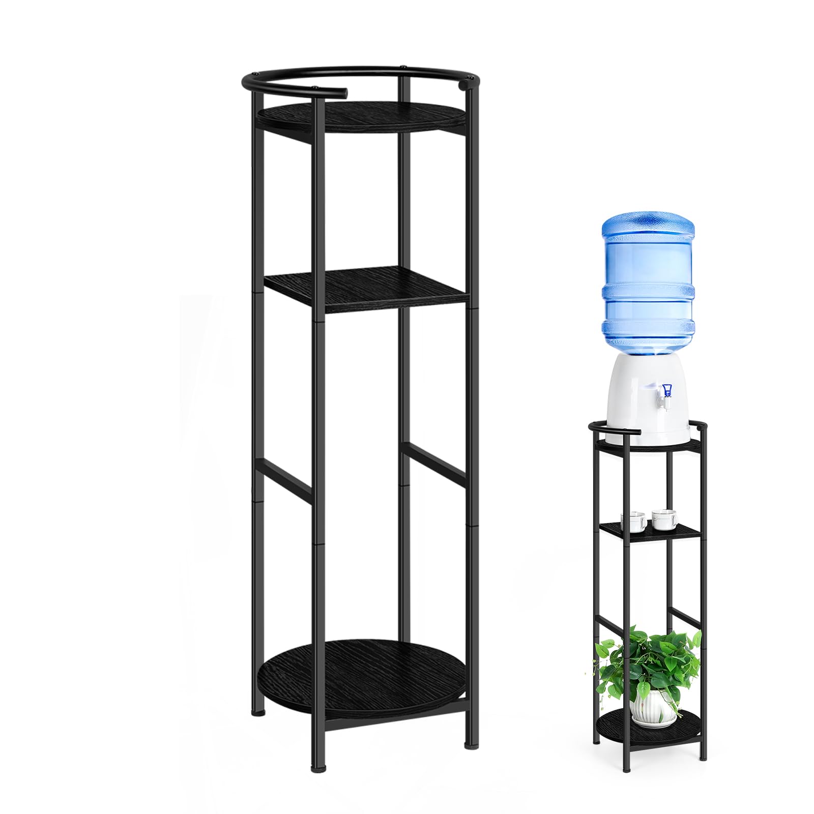 Water Dispenser Stand 5 Gallon Water Cooler Jug Storage Rack Water Filter Stand With 2 Storage Shelves, Modern Flower Shelf Disp