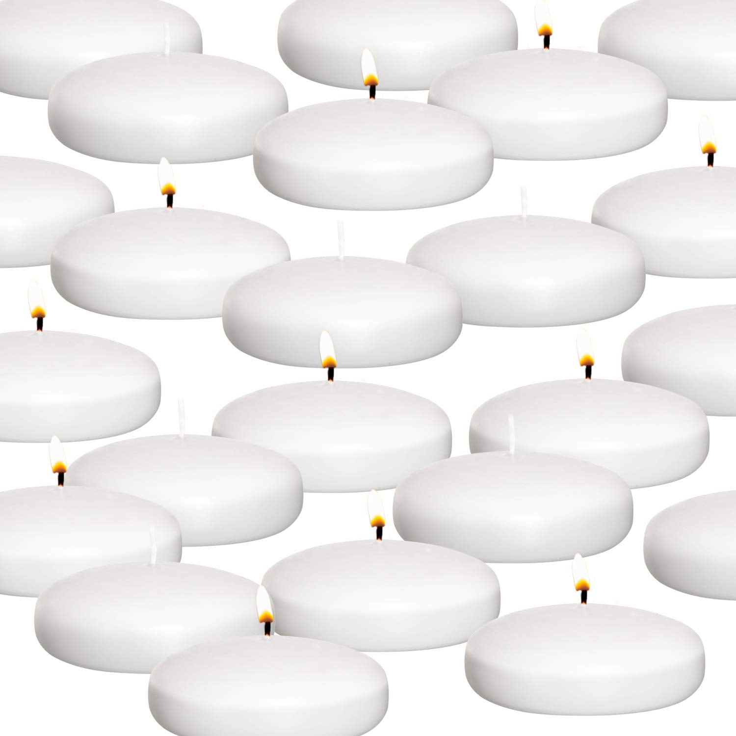 Royal Imports Floating Candles, Unscented Dripless Wax Discs, for Centerpieces, Wedding, Party, Holiday, Made in USA (Pack of 24