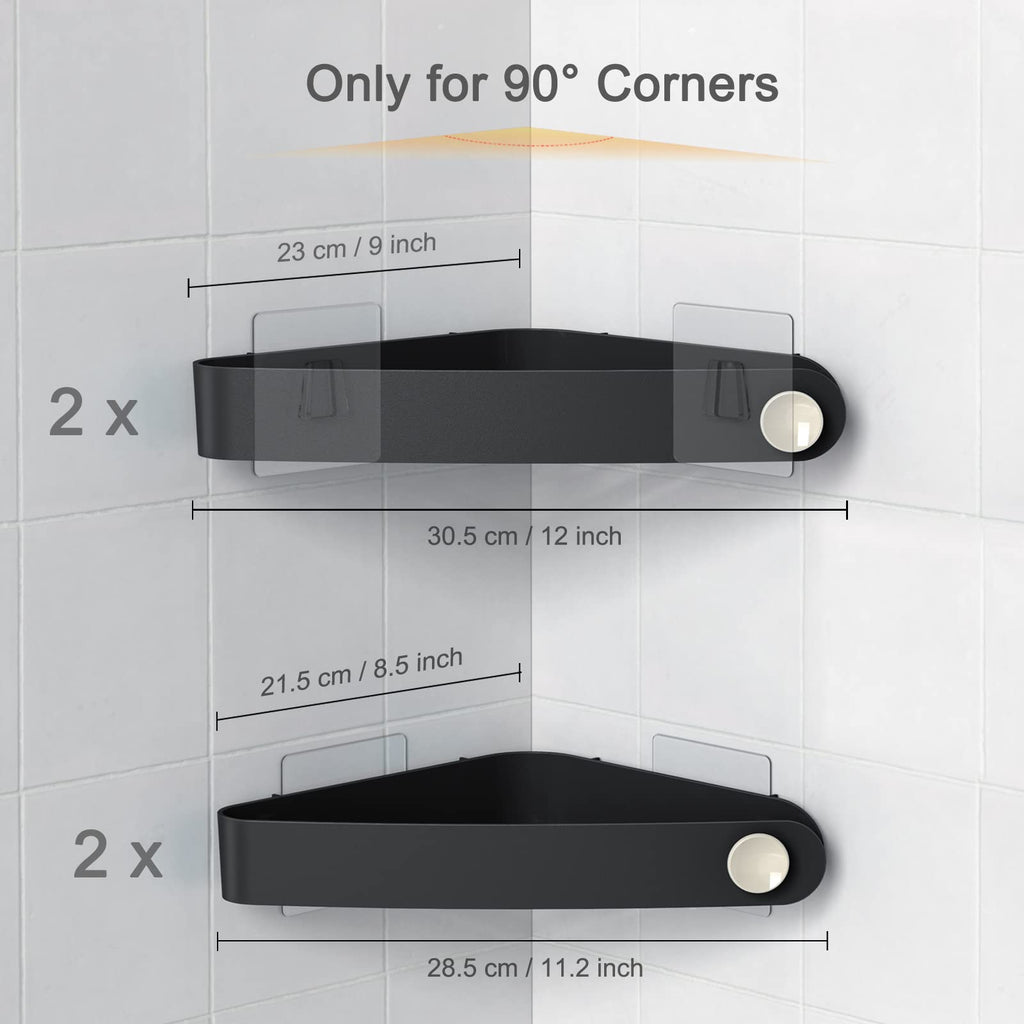 Sotfamily Corner Shower Caddy, 4 Pack Adhesive Corner Shower Shelves For Inside Shower, Plastic Shower Organizer For Bathroom St