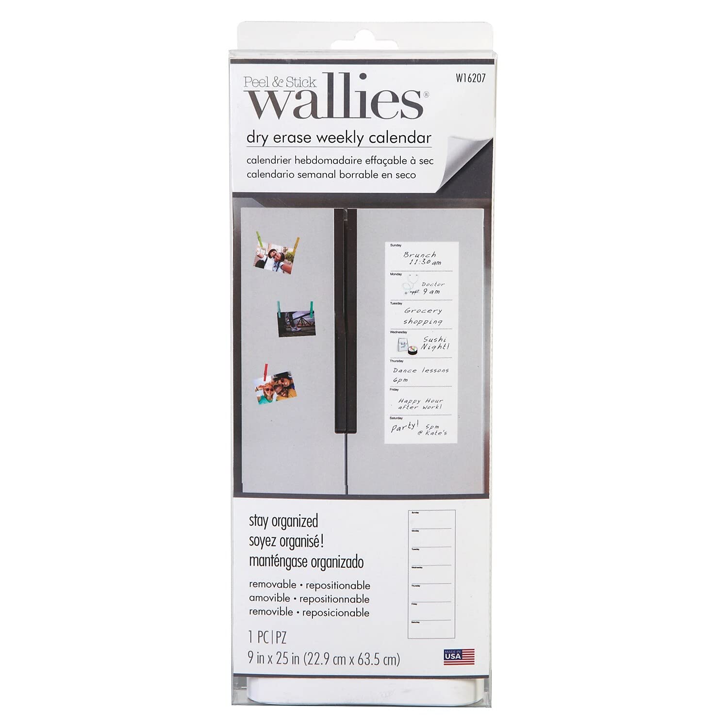 Wallies Weekly Dry Erase Calendar (W16207)