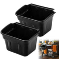 Gisafai 2 Pack 5 Gallon Under Cabinet Trash Can, Heavy Duty Plastic Hanging Garbage Bin, 17 x 12 x 8 Inch Black Waste Basket for