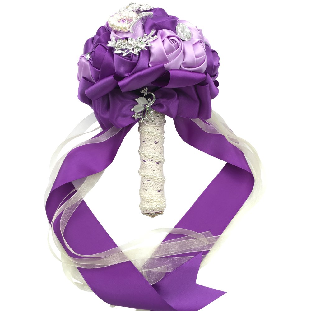 Abbie Home Advanced Customization Romantic Bride Wedding Holding Toss Bouquet Rose Brooch With Pearls And Rhinestone Decorative