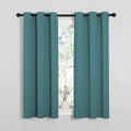 NICETOWN Window Curtain Panels, Thermal Insulated Solid Grommet Blackout Draperies/Drapes (Sea Teal, One Pair, 34 by 54-inch)