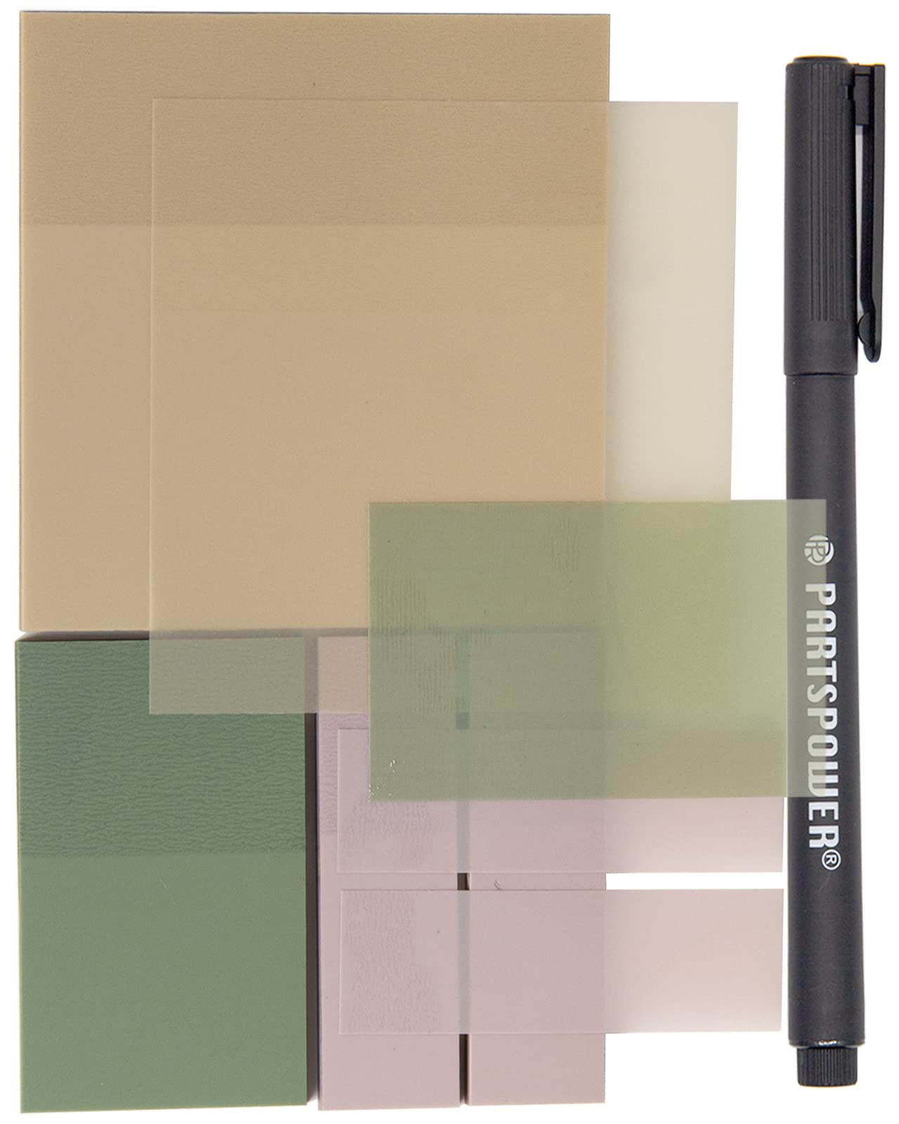 Partspower Transparent Pastel Sticky Notes, Clear Sticky Tabs - Translucent Page Flags Book Markers, Perfect For Reading Annotat