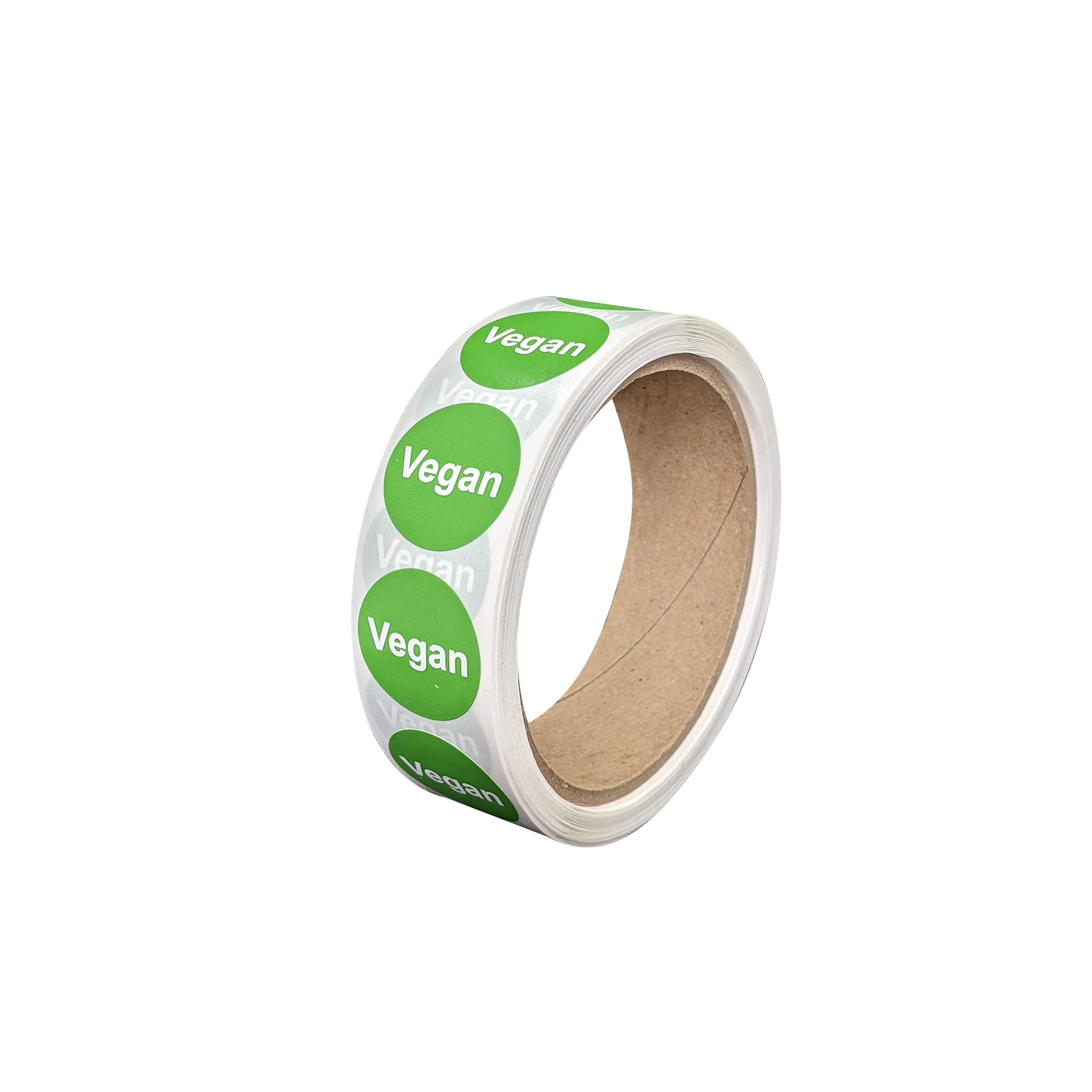 Vegan Food Labeling Stickers, 1 Inch Round [500 Labels Per Roll]