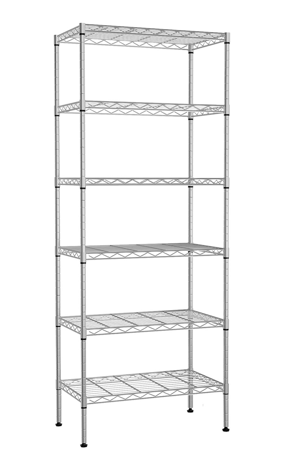 YYkokocat Metal Shelving Unit Detachable Storage Rack with 8 Leveling Feet Adjustable Storage Shelves Wire Shelves for Storage K