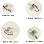 4 Sizes White Drain Stopper, Rubber Sink Stopper Plug With Hanging Ring For Bathtub Kitchen And Bathroom