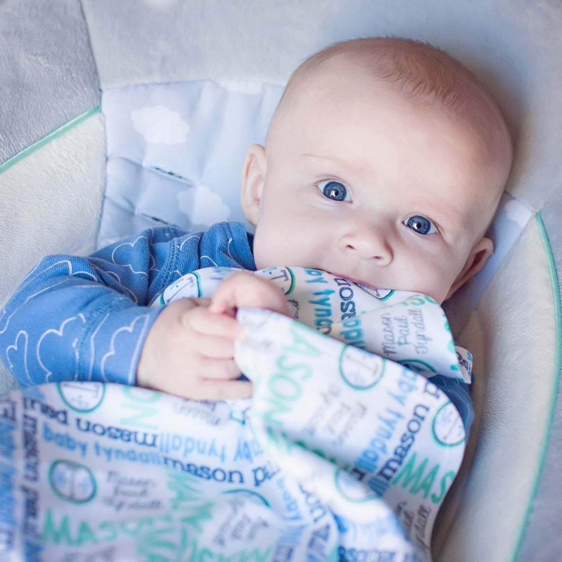 Personalized With Baby'S Name, Repeating Name Customized Fleece Throw. Premium Quality Baby Blanket For Girls & Boys With Custom