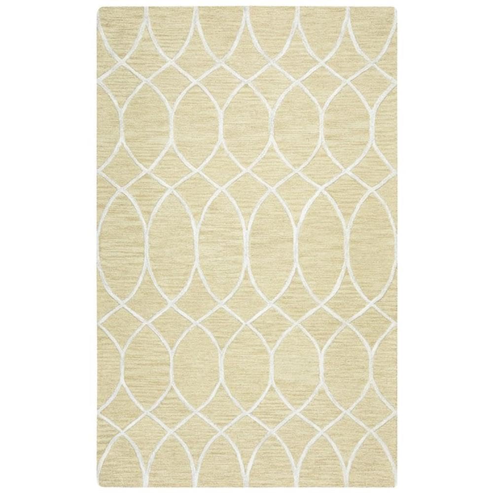 Berlin 5' X 8' Trellis Beige/Gray/Rust/Blue Hand-Tufted Area Rug