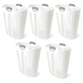Gracious Living Easy Carry Flex Hamper, Large 87.5 Liter Lightweight Plastic Ventilated Laundry Basket Clothes Bin with Handles,