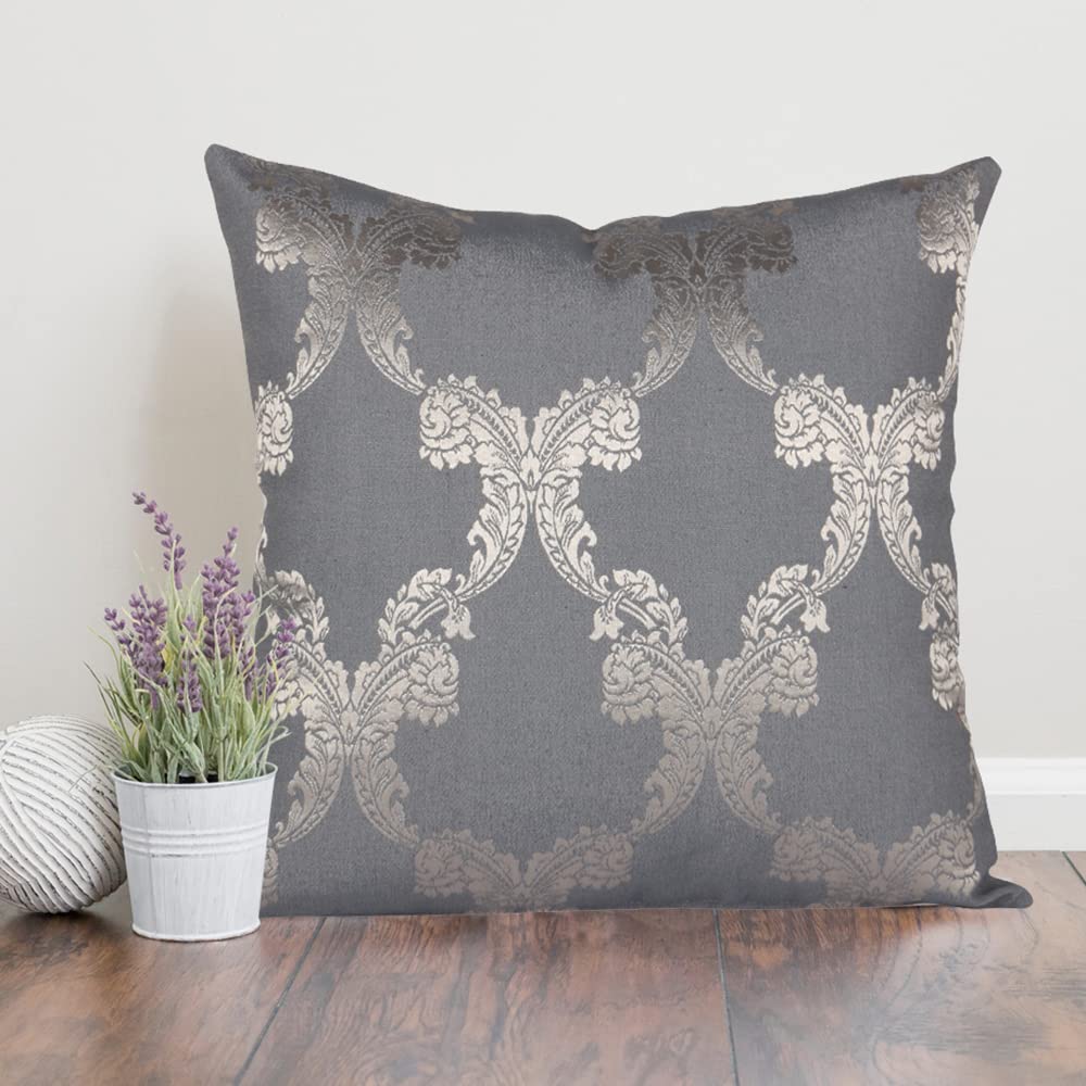 Home The Best Is For You Designer Self Design Cotton 275 Tc Cushion Covers Pack Of 1 (Blue_Ogee, 20 * 20 Inch) Ideal For Sofas,