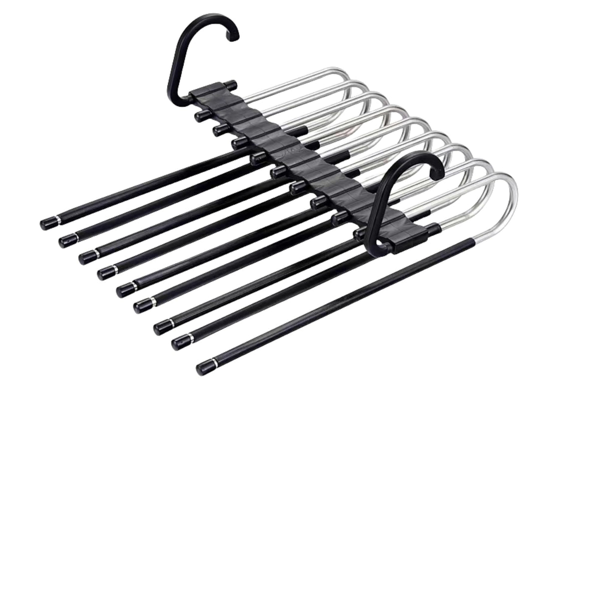 Trrcylp 2Pack 9 Layers Foldable Pants Hangers Space Saving Trouser Hanger Multifunctional Trouser Rack Hanger Hanging Hole for W