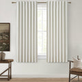 Beige White Room Darkening Curtains 72 Inches Long 2 Panels Burg, Linen Heavy Insulated Bay Window Curtain Modern Neutral Drapes