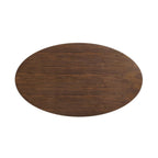Modway Lippa 48" Mid-Century Modern Dining Table with Oval Top in Walnut