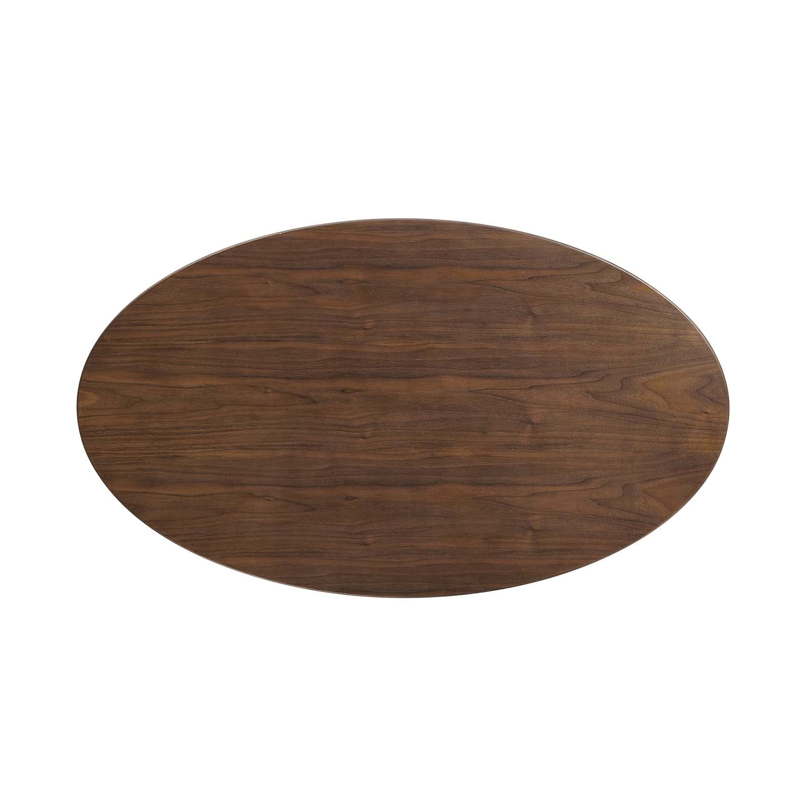 Modway Lippa 48" Mid-Century Modern Dining Table with Oval Top in Walnut