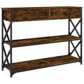 vidaXL Console Table Smoked Oak 39.4inchx11inchx29.5inch Engineered Wood