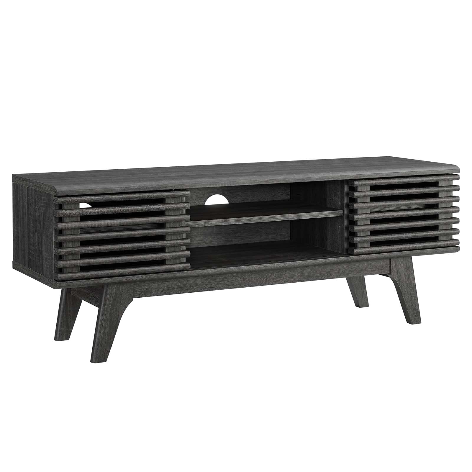 Modway Render Mid-Century Modern Low Profile 46 Inch Media Console TV Stand in Charcoal, 46&quot;