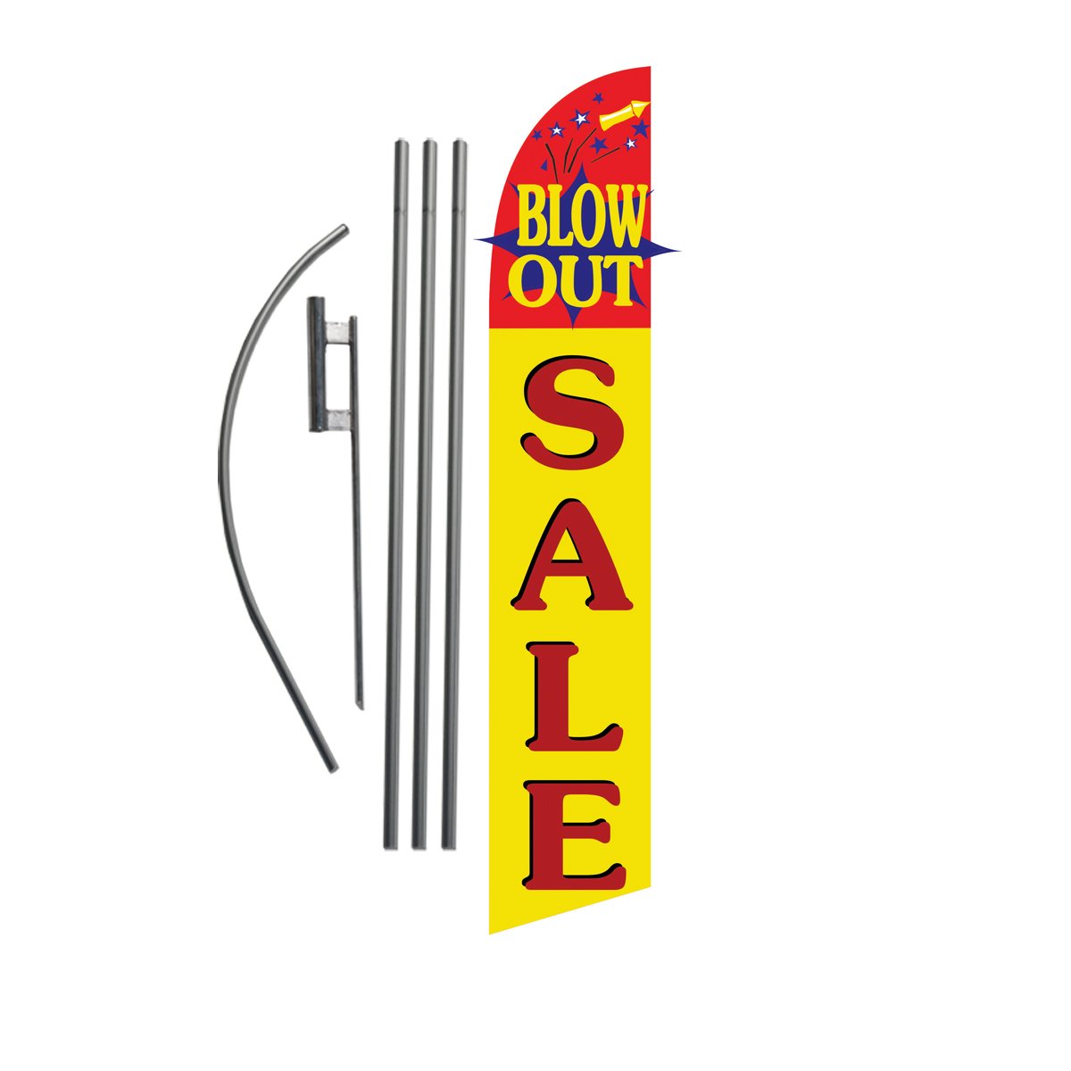Blow Out Sale Advertising Feather Banner Swooper Flag Sign With Flag Pole Kit And Ground Stake