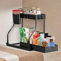 2Tier Under Sink Organizer. LShaped PullOut Kitchen Drawer Organizer. Space Saving Countertop Organizer. Ideal For Toiletries