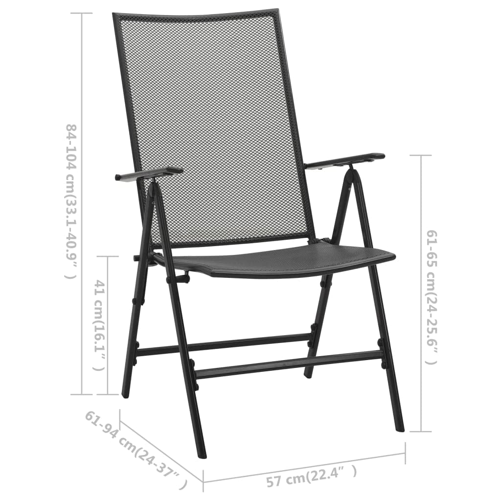 vidaXL Patio Dining Set 5 Piece, Outdoor Dining Set for Garden, Table and Chair for Balcony Dinner, Dining Table, Industrial Style, Steel Anthracite