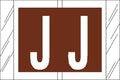 Tabbies Original Col'R'Tab 12000 Series Alpha Labels, Brown, J', 1'H X 1-1/2'W, Heavy Duty & Fade-Resistant, Made In The Usa,