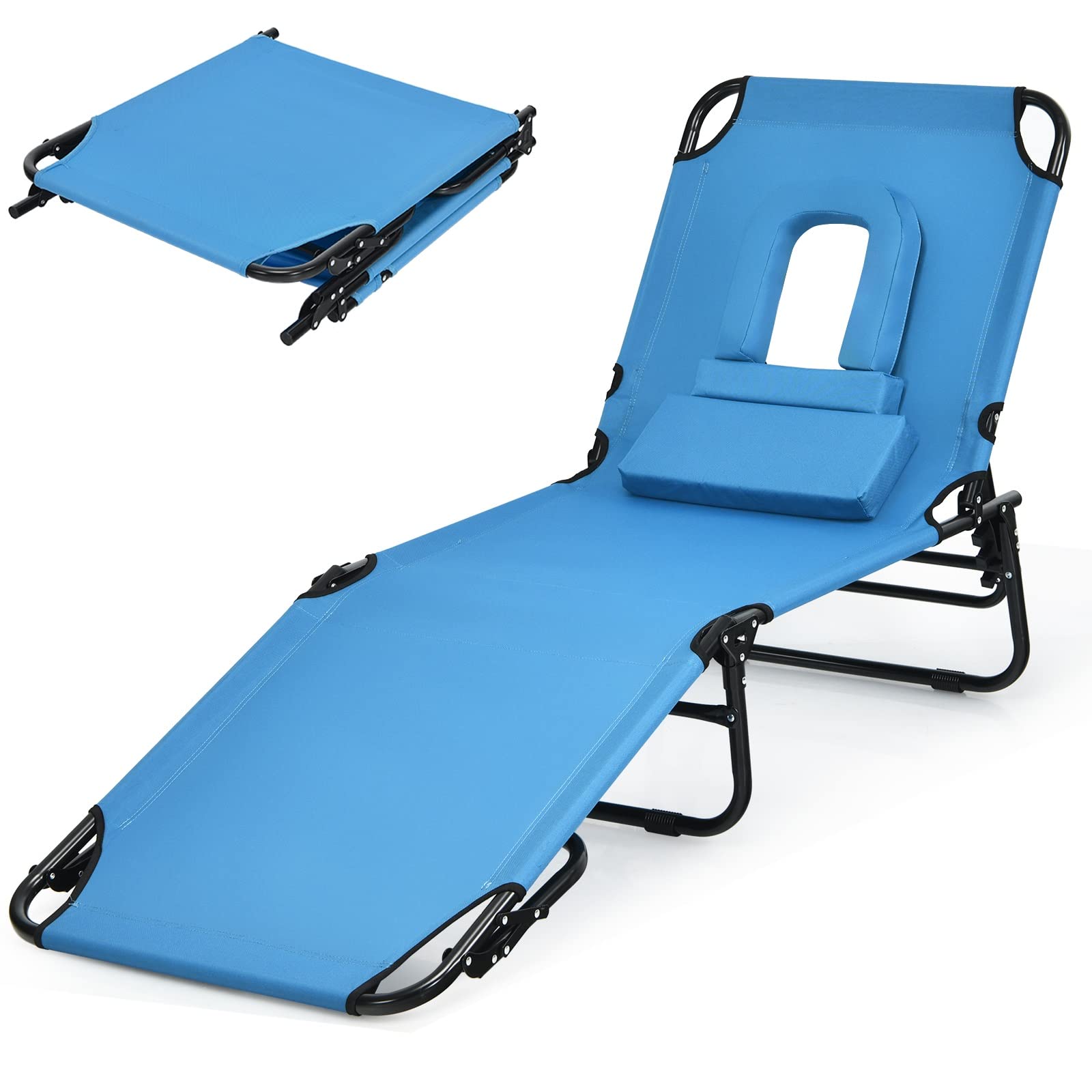 Gotoplay Folding Beach Lounge Chair, Blue