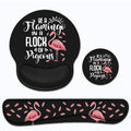 Keyboard Wrist Rest And Mouse Pad Wrist Support Set With Coasters, Be A Flamingo In A Flock Pigeons Inspirational Quote With Non