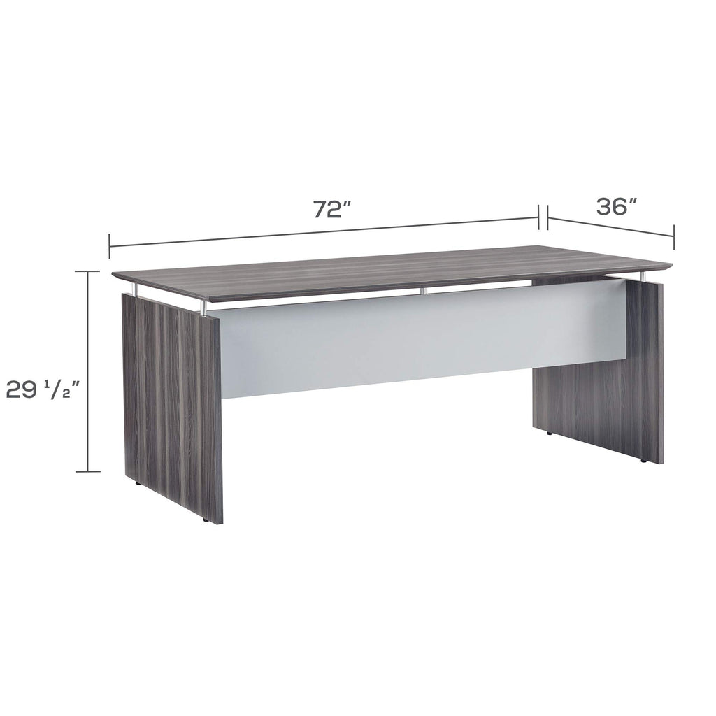 Mayline MNDS72LGS Medina Straight Edge Desk, 72 in, Gray Steel Laminate