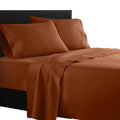 Clara Clark  Supreme 1500 Collection 4Pc Bed Sheet Set - King Size, Burnt Sienna (Rust, Orange Brown)