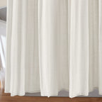 Lush Decor Linen Button Shower Curtain, 72'' X 72'', Gray & White