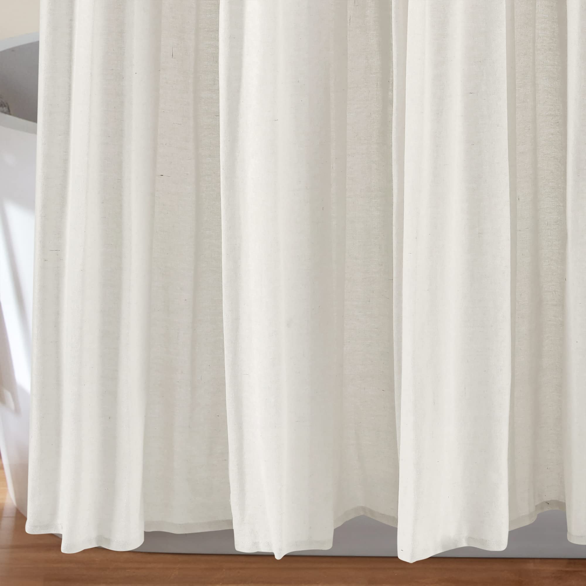 Lush Decor Linen Button Shower Curtain, 72'' X 72'', Gray & White