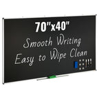 Vevor Black Board, 70 X 40 Inch Large Chalkboard With Aluminum Frame, Black Boards Dry Erase Includes 1 Magnetic Erase & 3 Dry E